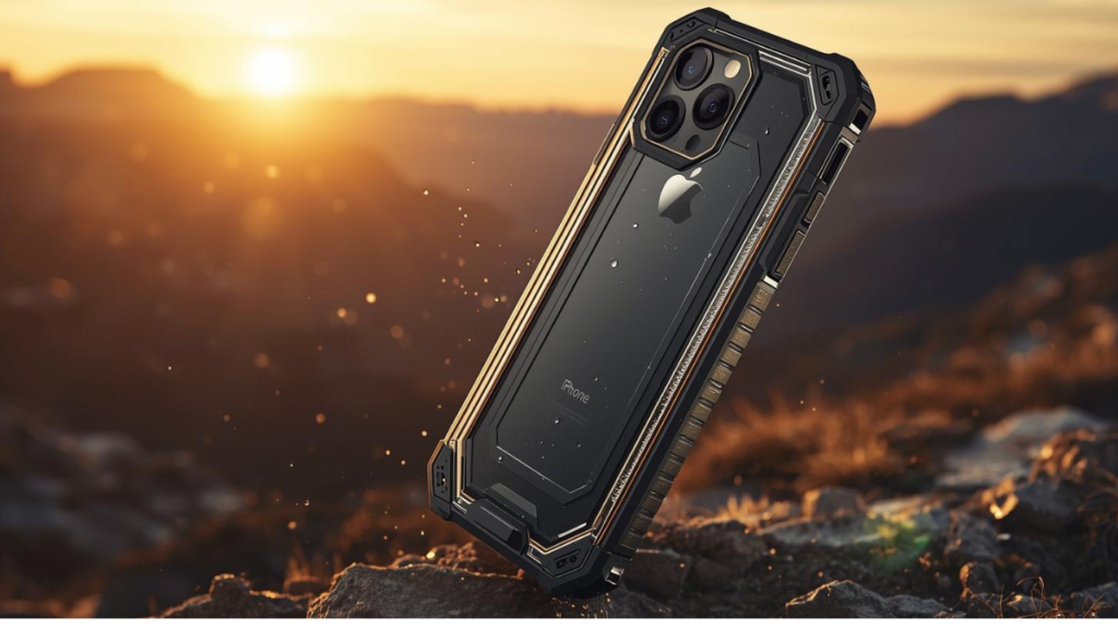 Durable iPhone case with water and drop protection for travel