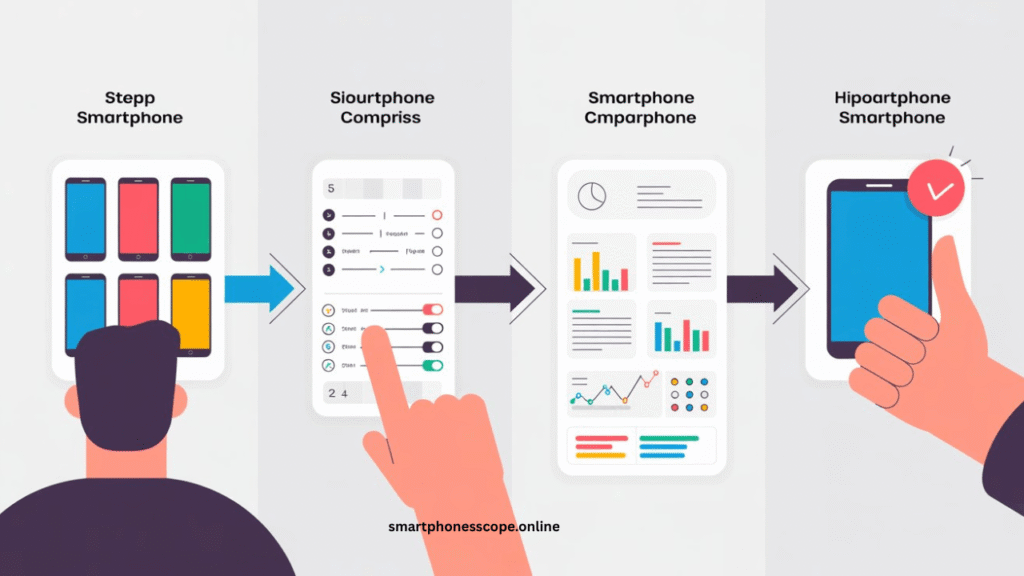 showing side-by-side smartphone specifications including camera, battery and performance metrics