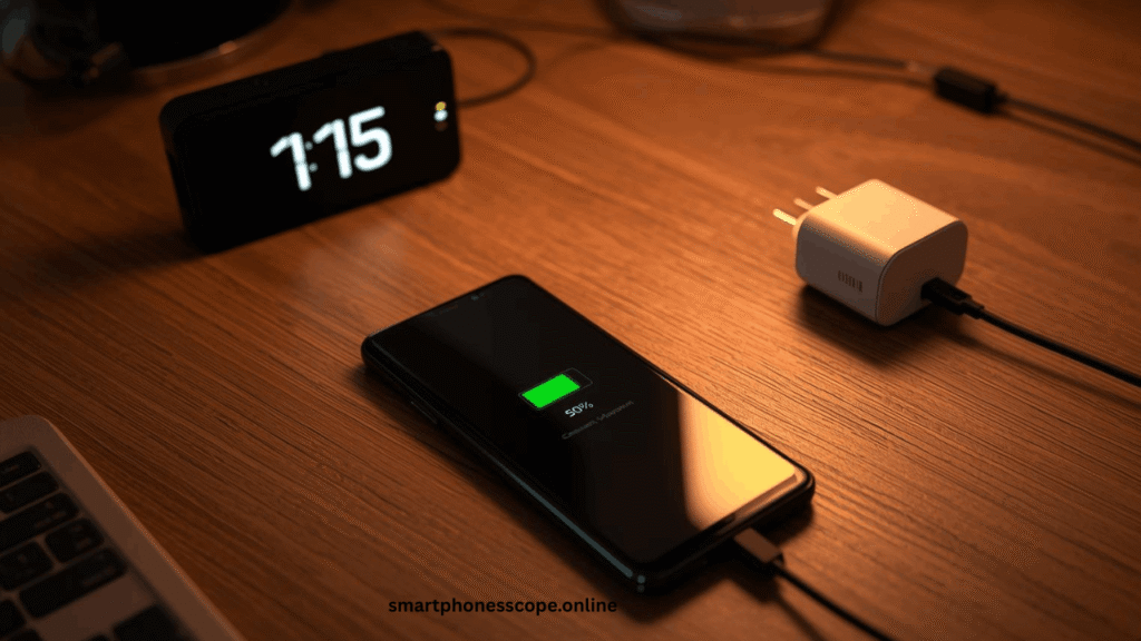 Galaxy A15 real-world charging test showing battery percentage"