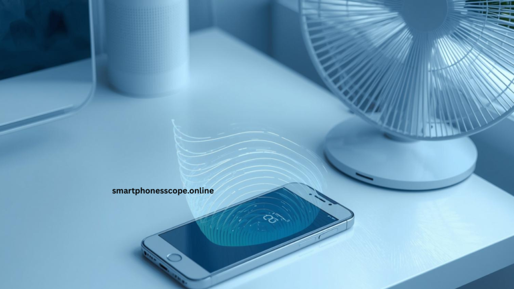 Safe method to cool down overheating phone using fan in summer season