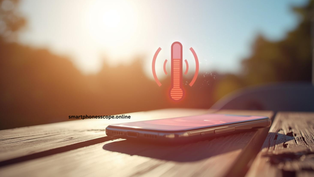 Phone battery overheating in summer with temperature warning on screen