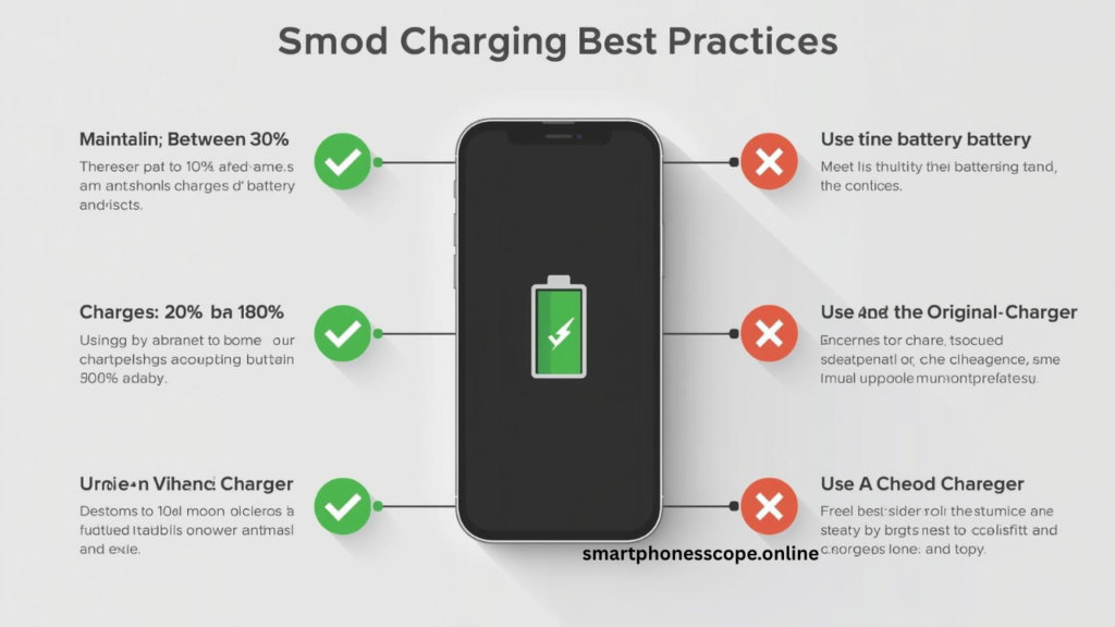 Smart phone charging habits - proper battery charging between 20-80% for optimal battery health