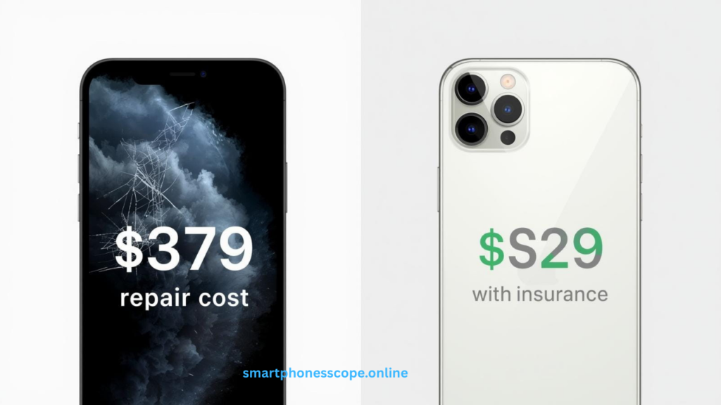 "iPhone 16 Pro Max repair cost comparison - $379 without insurance vs $29 with AppleCare+ coverage