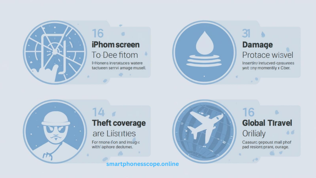 "iPhone 16 Pro Max insurance coverage types - accidental damage, water protection, theft and loss, international coverage"
