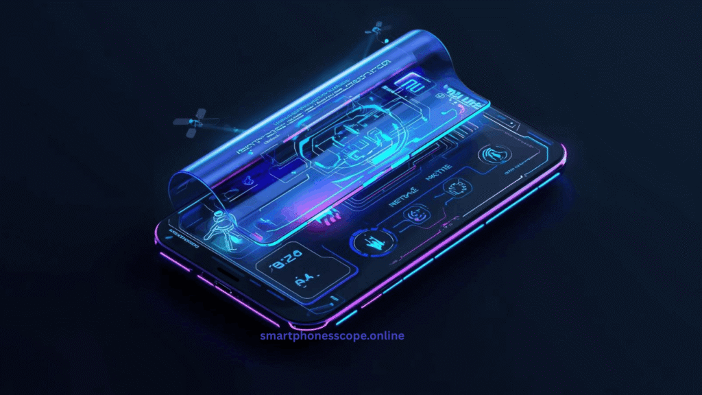 Future smartphone trends 2026-2028 featuring foldable displays, AI integration, and satellite connectivity technology