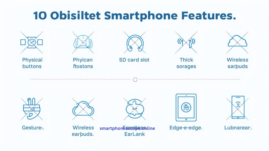 "Infographic comparing 10 obsolete smartphone features with their modern replacements in 2026"