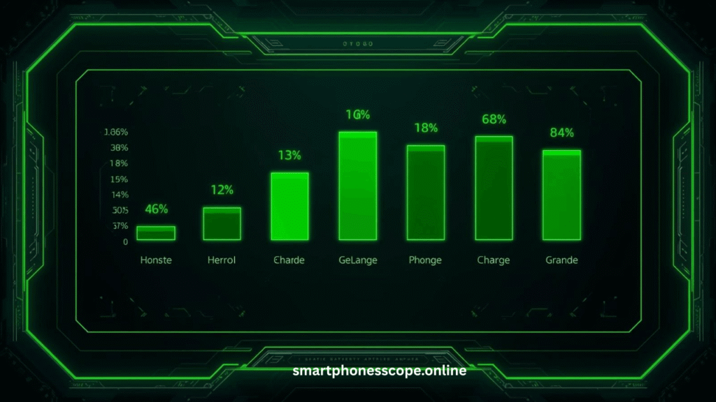 Smartphone battery life comparison chart 2026 showing Apple Samsung Xiaomi OnePlus ASUS OPPO performance