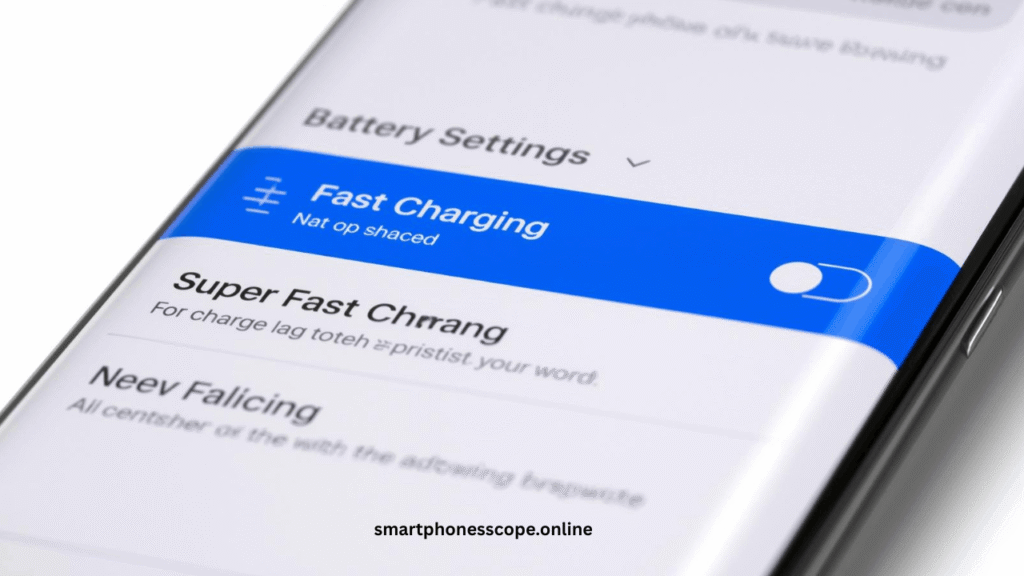 Samsung battery settings fast charging toggle enable - One UI settings menu